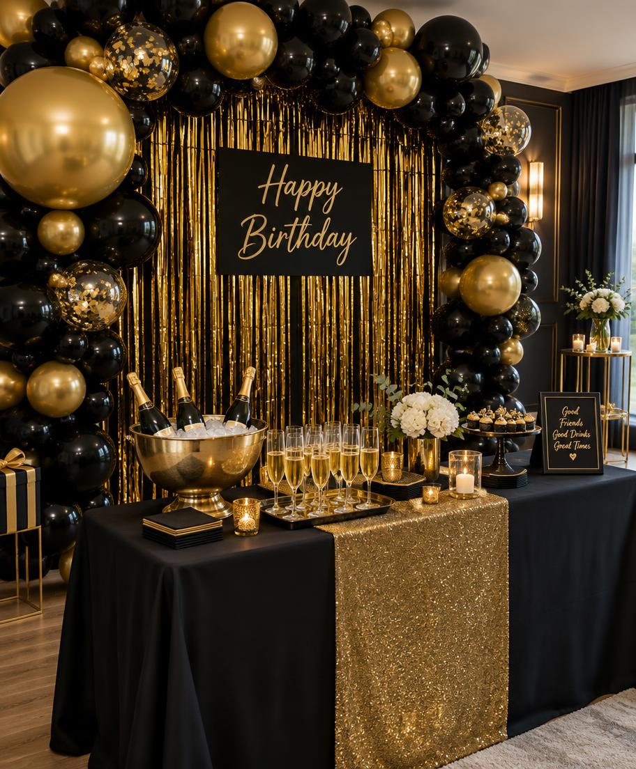 Black and gold birthday